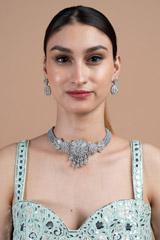Grey Zircon Studded Necklace5729 video